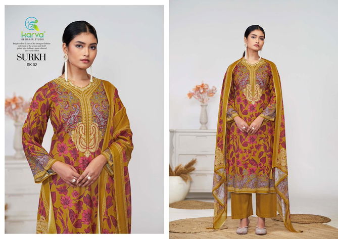 Surkh By Karva designer Viscose Digital Printed Dress Material Ezporters In India